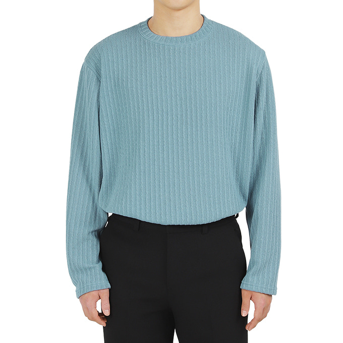남성용 스웨터 오버핏 러빙 니트 티셔츠 E09T8_tn4354