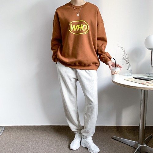다꾸앙 여자 티셔츠 오버핏 옐로후 기모 여성용 맨투맨 D10DKA_YM3248